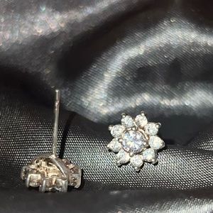 Sterling silver diamond earrings